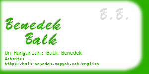 benedek balk business card